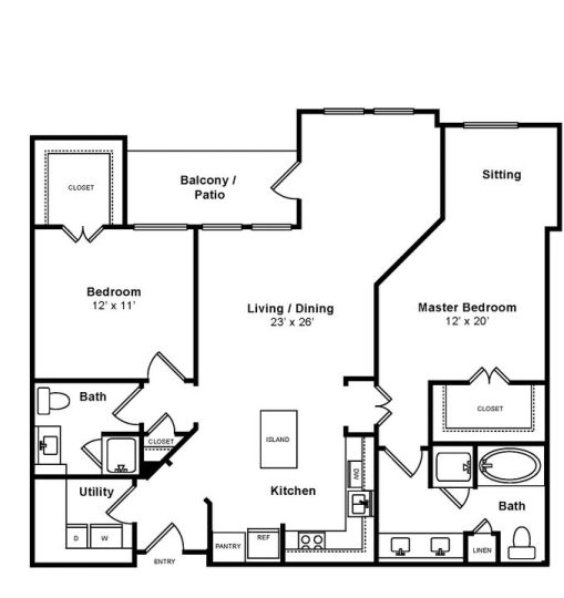 Swifty Skills Session Floor Plan Montecito 2 Bed 2 Bath 1208 – 1243 sqft